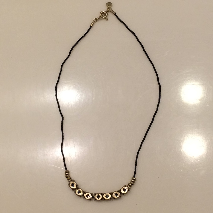 Madewell Necklace Mixed Gold Black Beads 15$